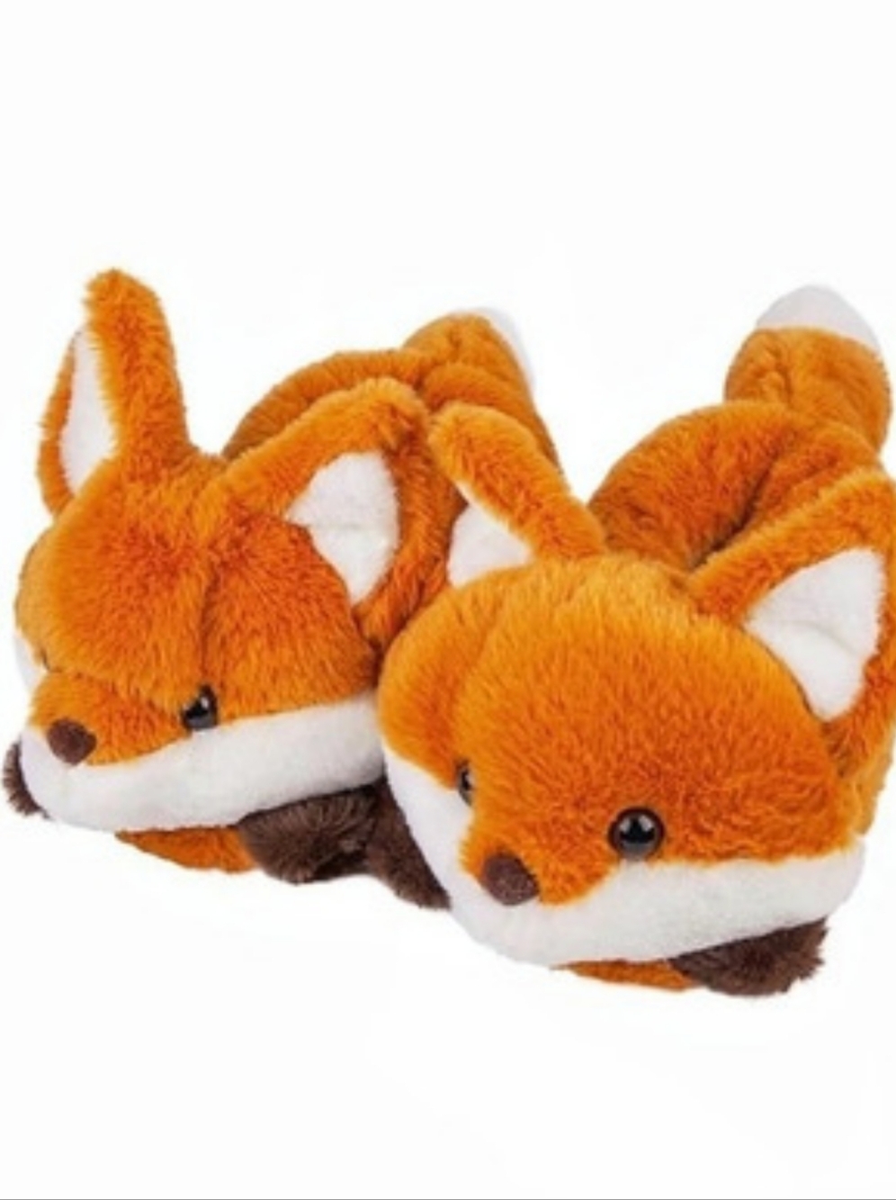 FOX Plush Slippers | Orange & White | Size M/L